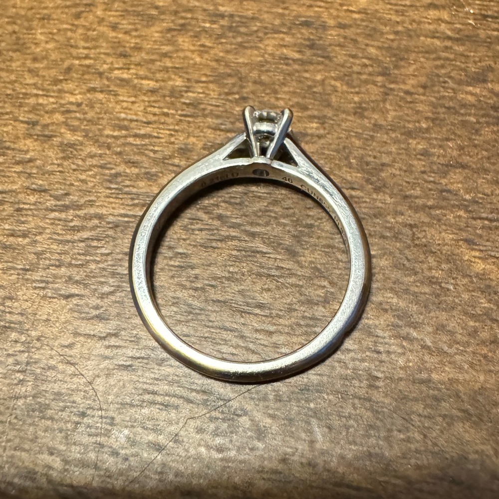 Cartier 1895 1/4 Carat VVS2/E GIA Natural Diamond Platinum Engagement Ring Sz 46 - Picture 3 of 16